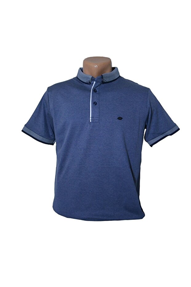Men's Polo Collar Navy Blue Color T-Shirt