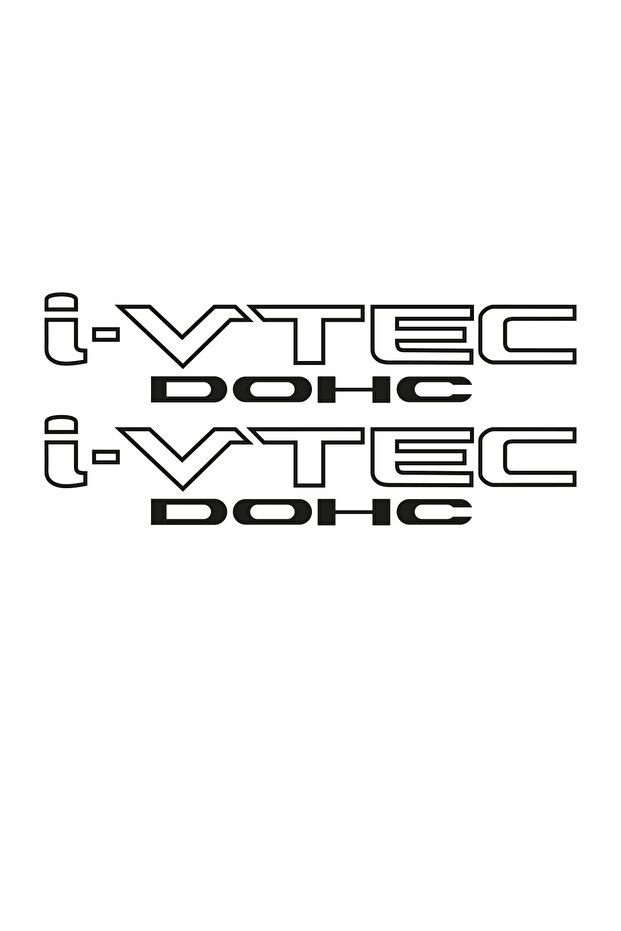 ملصق سيارة أسود من I-vtec Dohc - قطعتين، 20x5 سم
