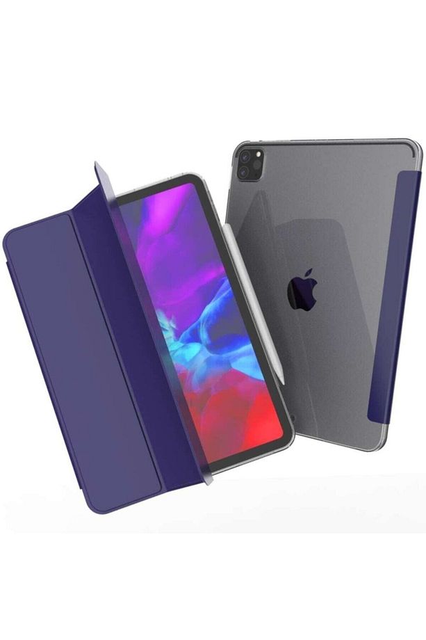 Ipad Pro 11 2.nesil 2020 Kılıf Pu Deri Smart Case A2228 A2068 A2230 A2231 Lacivert - 1