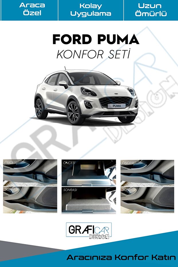 Ford Puma Comfort Set - Interior Trim Fabric Velvet Coating - Coating for Sound Insulation Purposes Compatible