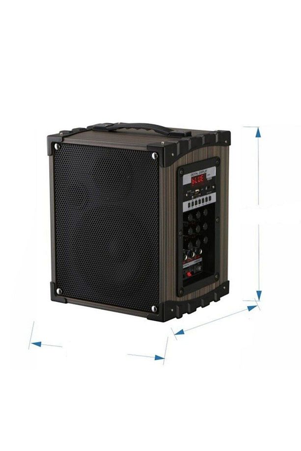 Super Bass Şarjlı Mikrofonlu Hoparlör Sistemi Kablosuz 2 Mikrofon Bluetooth Hoparlör - 4