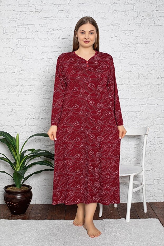 بالإضافة إلى حجم ثوب النوم ليكرا منقوشة - 1