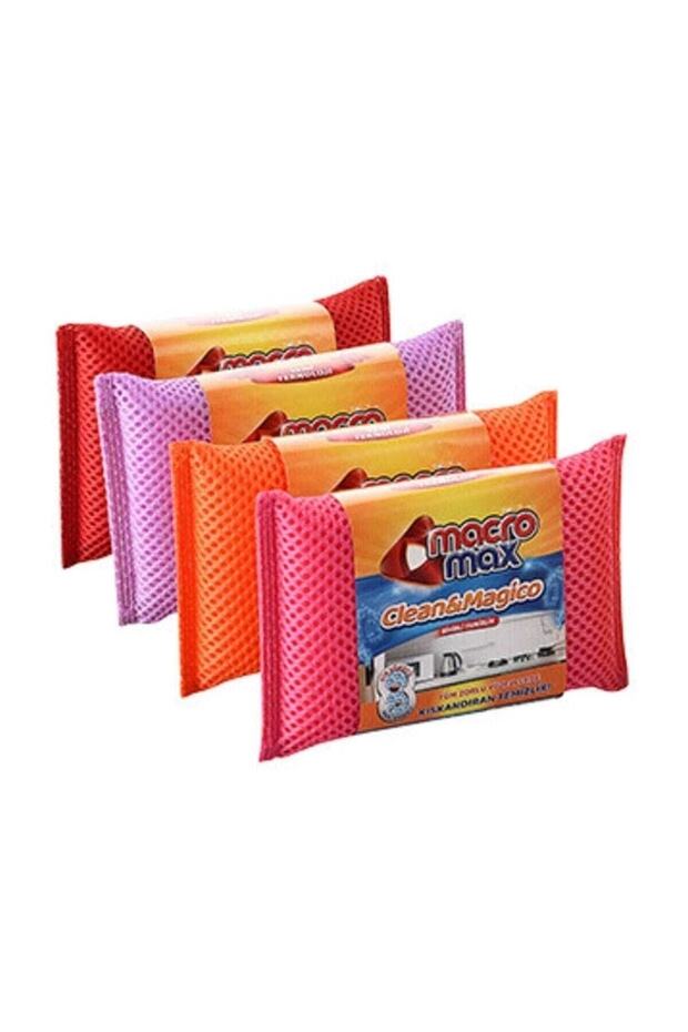 Macromax Clean&Magico Dirt Remover Honeycomb Textured Magic Cleaning Sponge Price Is for 4 Pieces (Shipping Color Is Pink)