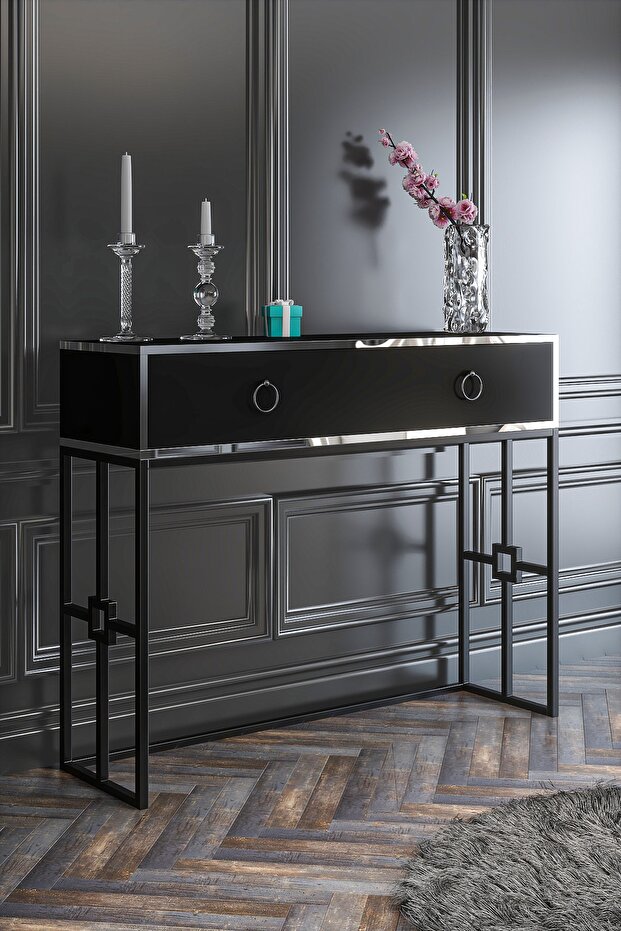 Cassandra Dresuar Siyah Gümüş Bant Siyah Demir - 1