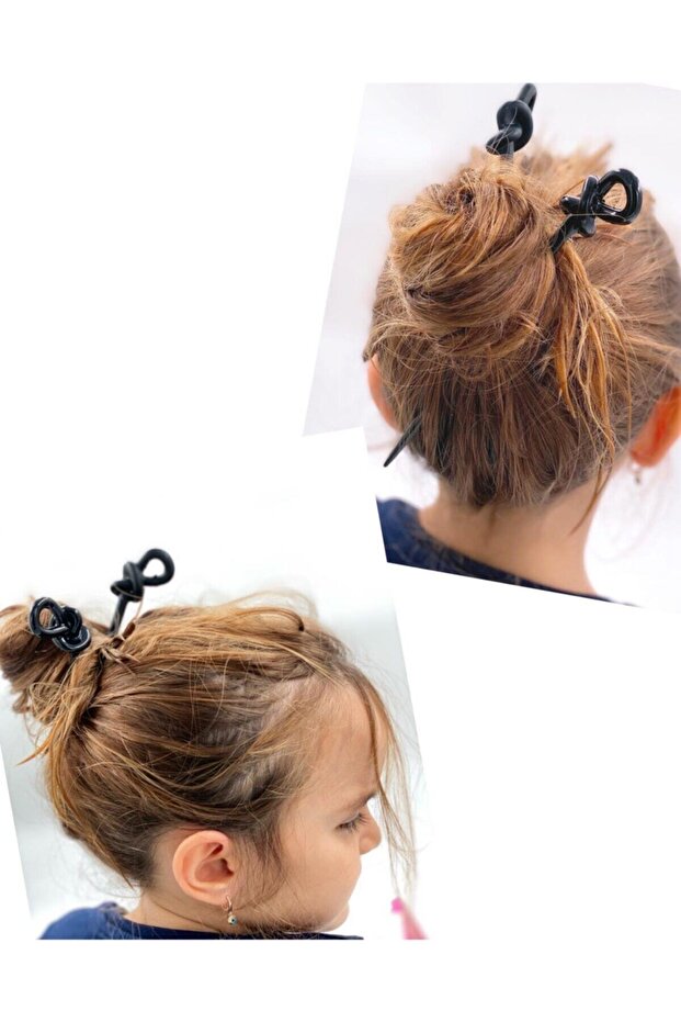 Matte And Shiny Black 2 Pack Chinese Stick Bun Hair Clip Skewer Pen Clasp