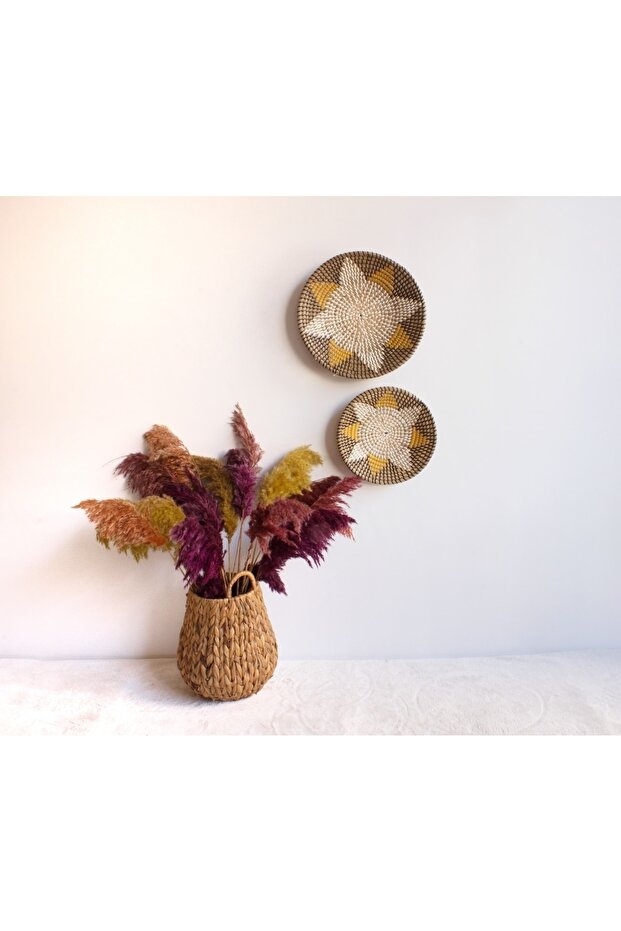 Hasır duvar tabak 2’li set - 1