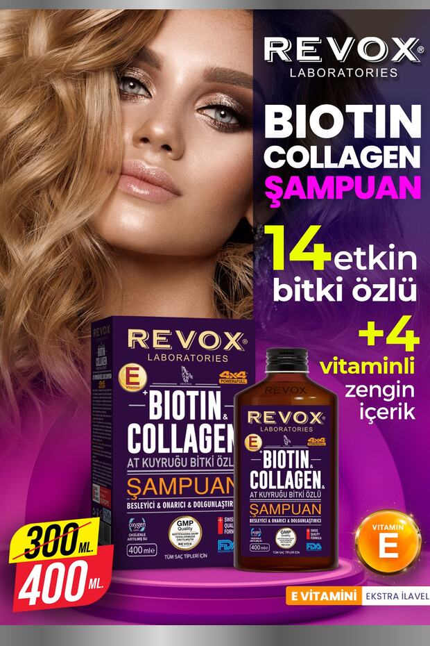 Biotin Collagen At Kuyruğu Bitki Özlü Dökülme Karşıtı, Hızlı Uzama Dolgunlaştırıcı Şampuan 2 Adet - 5