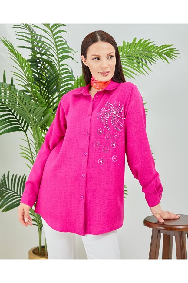 Kadın Taş İşlemeli Gömlek - 1