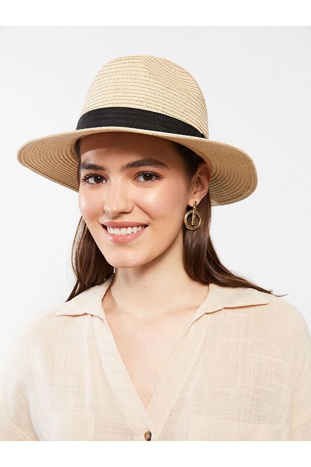 LCW ACCESSORIES Şerit Detaylı Kadın Hasır Fötr Şapka EPİC STORE - 1