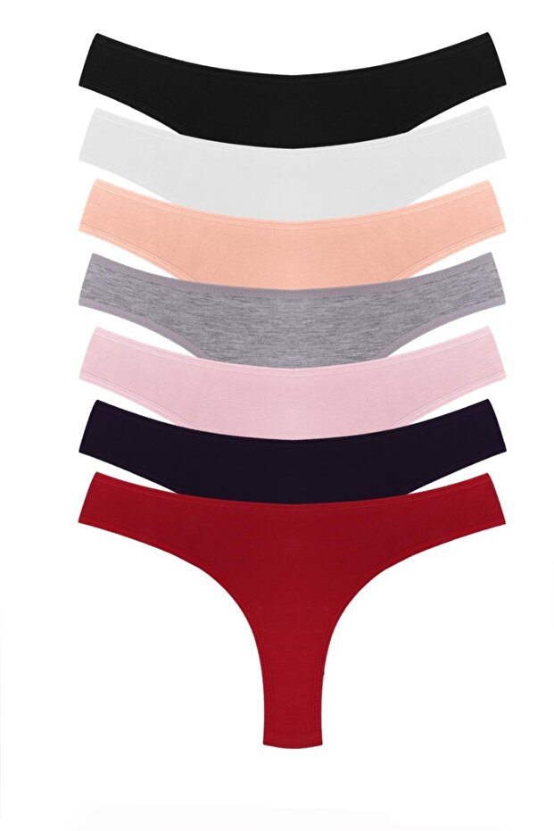 Women's Colorful Brazilian Cotton Stretch Fabric Panties 7-Pack 27000-232