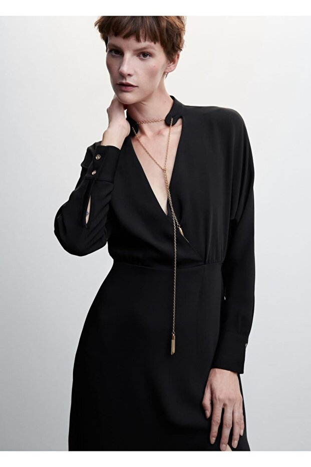 Zincir Detaylı Elbise - 1