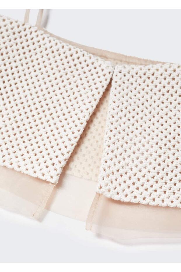 Ajur Örgü Cropped Bluz - 5