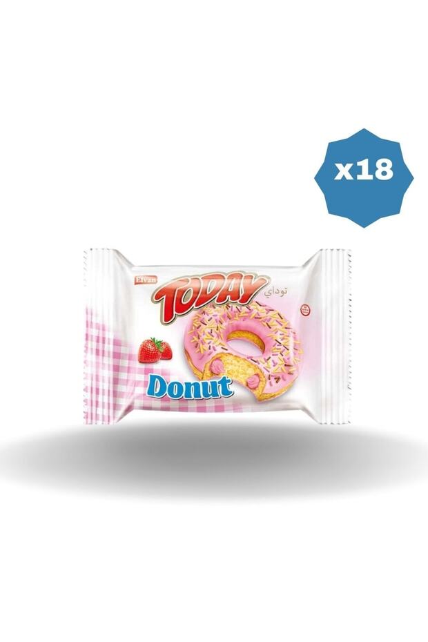 TODAY DONUT KEK ÇİLEKLİ 35 GR X 18 ADET - 1