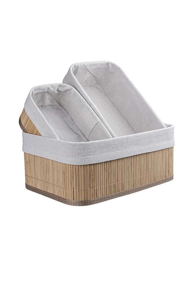 Bambu Üçlü Sepet - 2