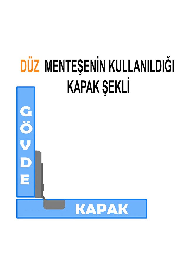 Samet Mobilya Menteşesi Dolap Kapak Tas Menteşe 4 Adet - Düz Tip - 2