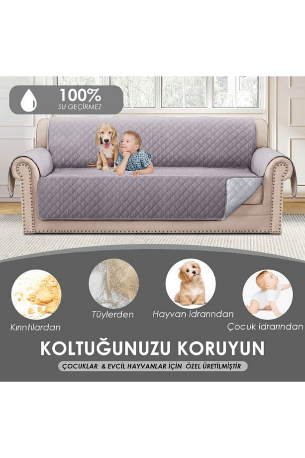 1 Kişilik Koltuk Örtüsü Iki Tarafı Kullanabilir 1 Kişilik Koltuk Şalı - 3