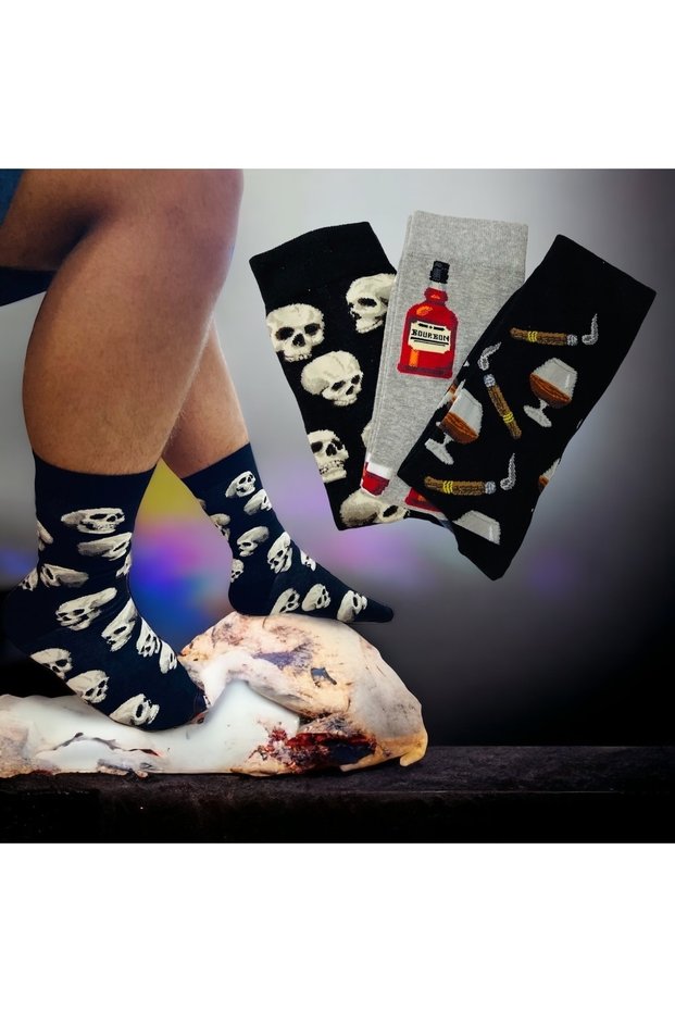 Men's Socks Patterned 3-Piece