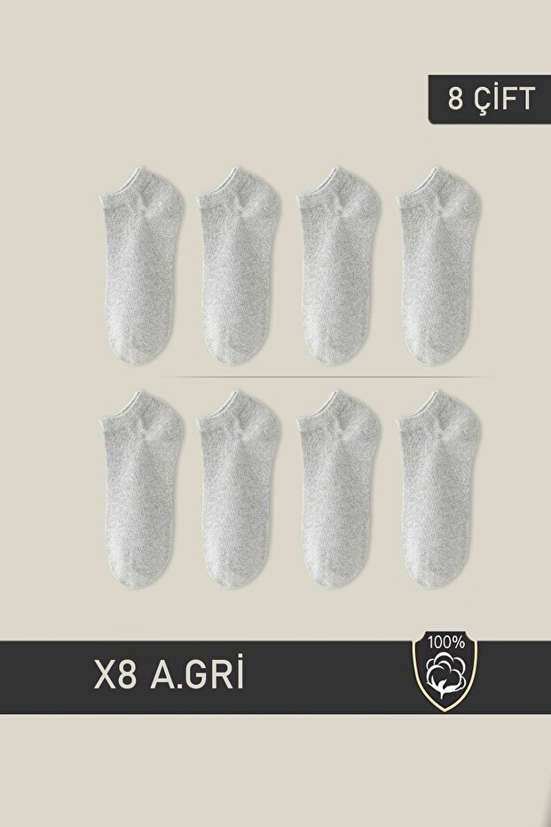 Unisex Booties Socks 8 Pairs Gray No Smell.