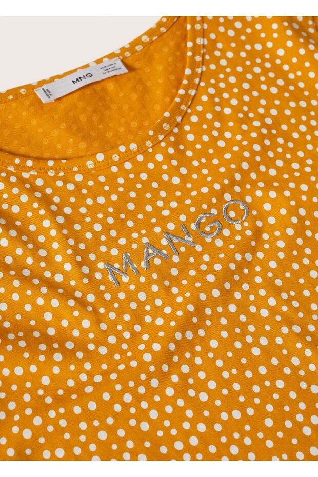 Logo Işlemeli Desenli Tişört - 5