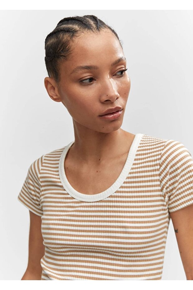 Ριγέ υφαντό μπλουζάκι - 6