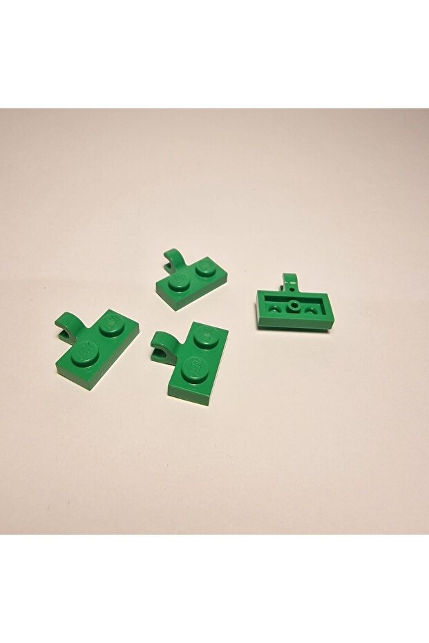Custom Accessory Plate Modified 1 x 2 Horizontal Clip Green Brick 4 pieces to send