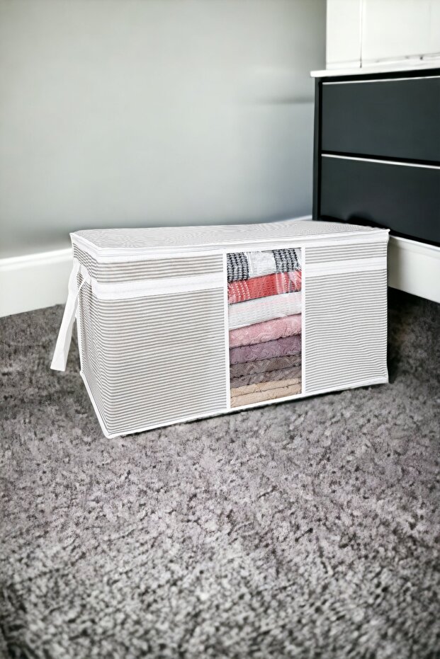 Storage Bag with Window - Pillow Case with Window - 75x40x40cm - Striped Model - 1