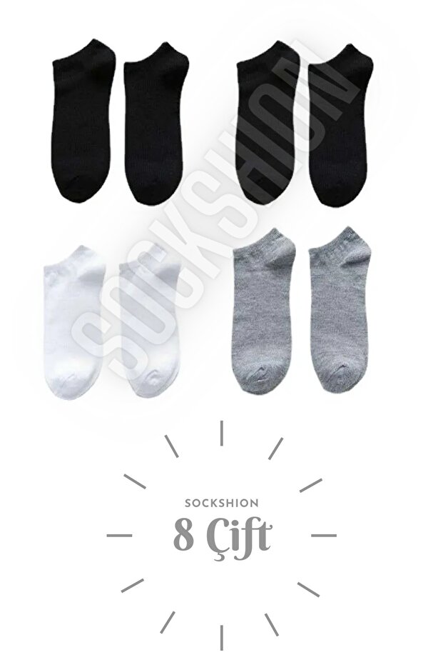 Unisex 8 Pairs Cotton Booties Socks - Comfortable and Stylish Design