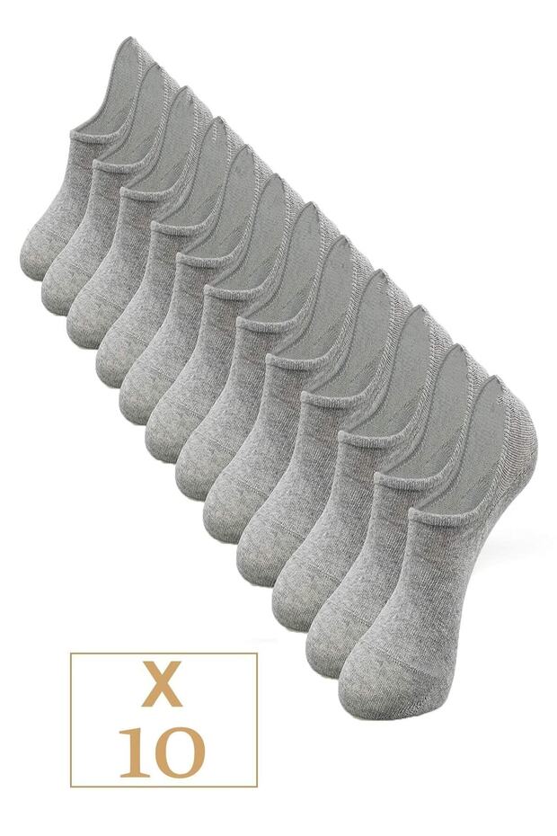 Unisex 10 Pairs Cotton Invisible Sneakers Socks Gray