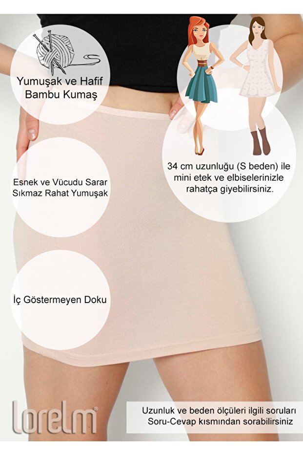 Mini Etek ve Elbise Astarı Jüpon Bambu Kumaş Yumuşak Vücudu Sarar - 2