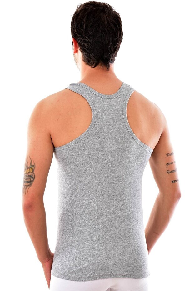 Men's Gray 3 Pieces Seher Sports Undershirt 0058 Gray