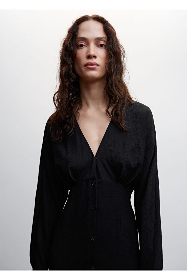 Kuşaklı Gömlek Elbise - 5