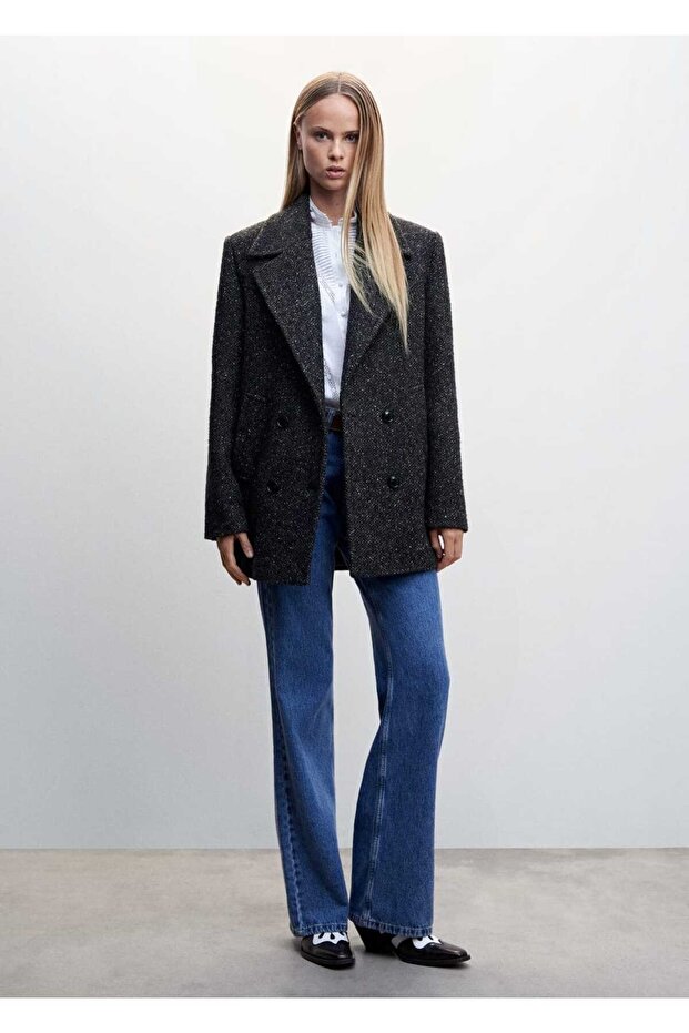 Prošedivělý kabát s klopou - 2