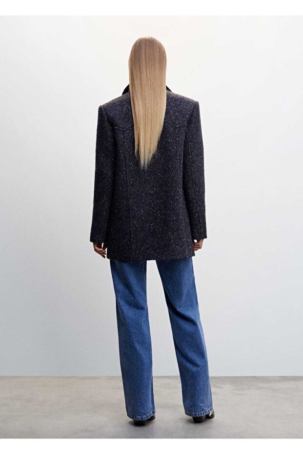 Prošedivělý kabát s klopou - 4