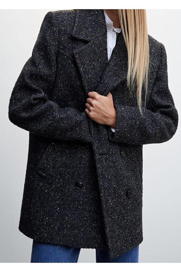 Prošedivělý kabát s klopou - 8