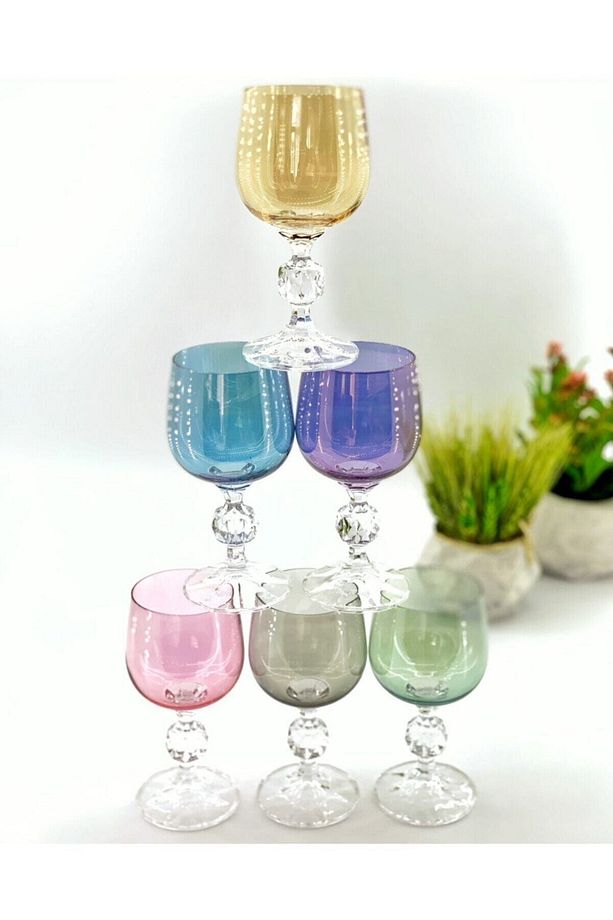 Bohemia Kristal Mix Renkli Kahve Yanı Su Bardağı 150 ml 6'lı - 3