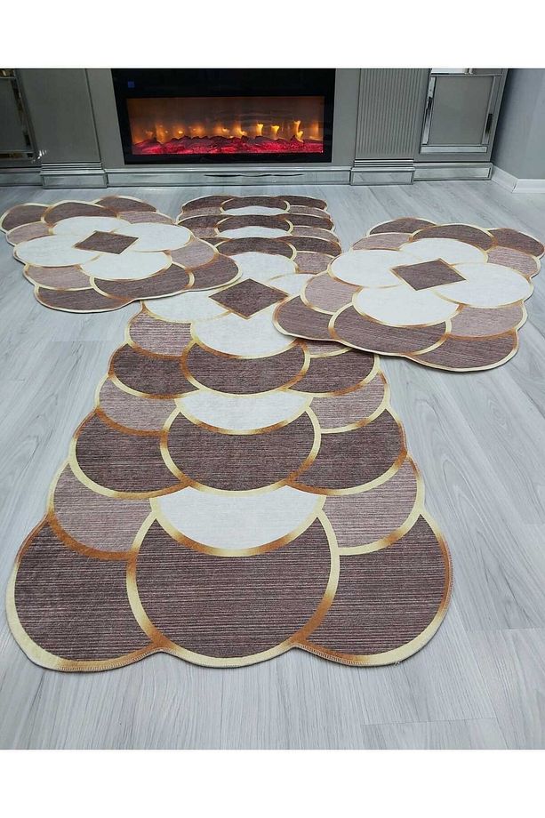 Yatak Odası Halısı Seti 3 'lü Yatak Odası Halı Takımı 2 Adet 80x150 1 Adet 80x300 Cm Halı Seti - 1
