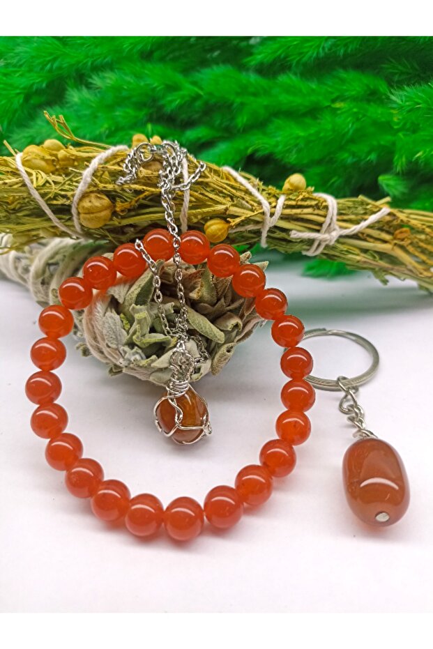 DOUBLE INCENSE COFFEE AGATE NATURAL STONE SET (CERTIFIED)