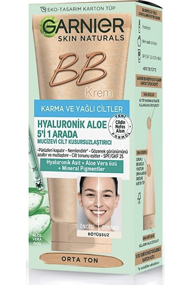 Bb Cream Miraculous Skin Perfector for Mixed and Oily Skin Medium Tone 50ml