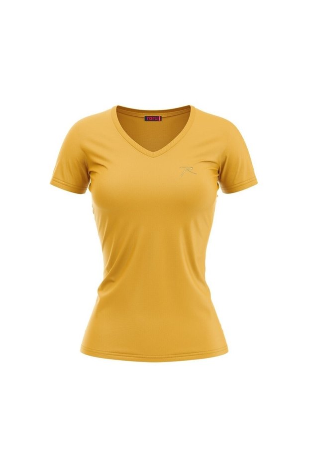 MULIER Women's Cotton Yellow Casual T-shirt
