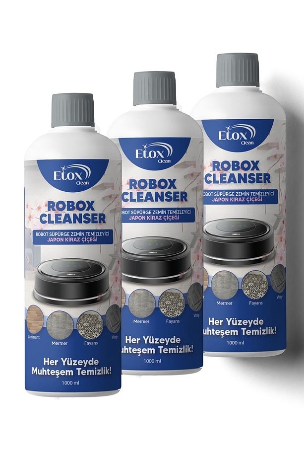 Robox Cleanser Robot Süpürge Deterjanı Japon Kiraz Çiçeği Kokulu Mucizevi Temizlik 1000 ml (3 Adet) - 1