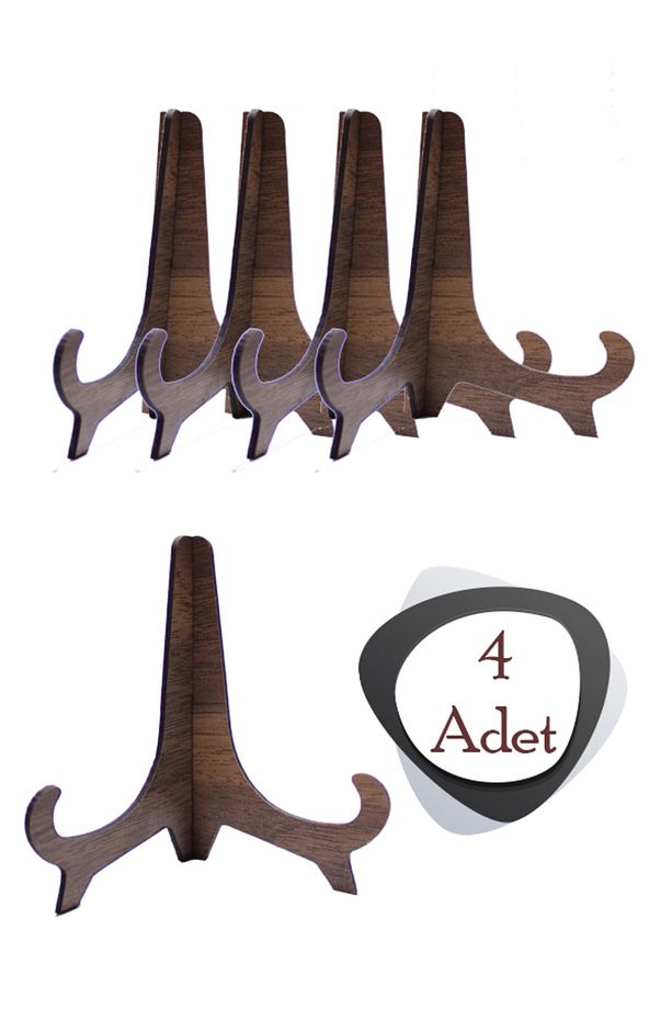 Çerçeve Tabak Teşhir Ayağı Stand Ahşap Stand Kaide Ayak 20 cm Şövalye Ceviz 45 - 1