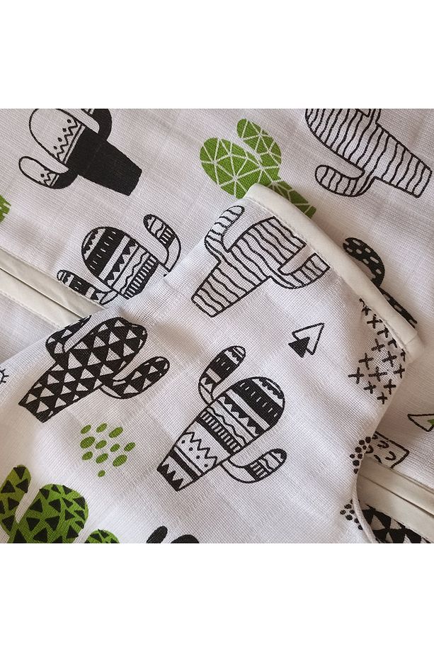 Simone Jr Lovely Cotton Serisi Uyku Tulumu - Müslin - Kaktüs Desen - 6/12 Aylık Içindir. - 2