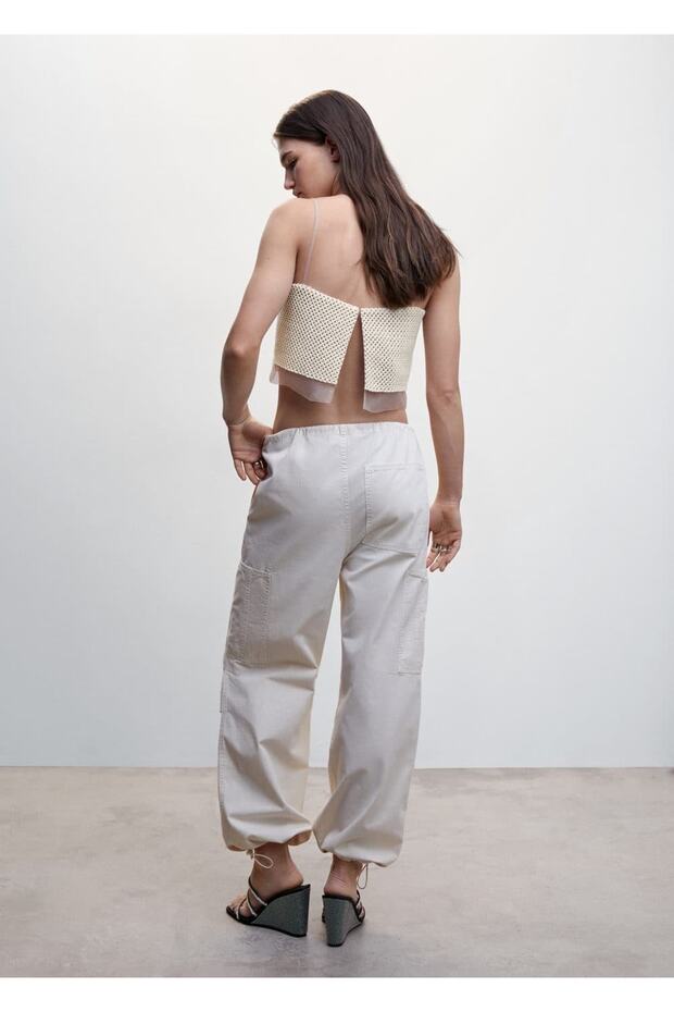 Ajur Örgü Cropped Bluz - 4