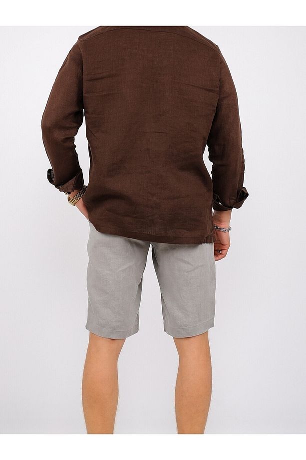 Basic Keten Şort - 4