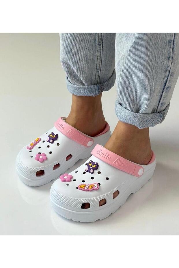 Eva Closed-Toe Double-Sole Garden Bathroom Hospital Cook Slipper Cross Slipper Model