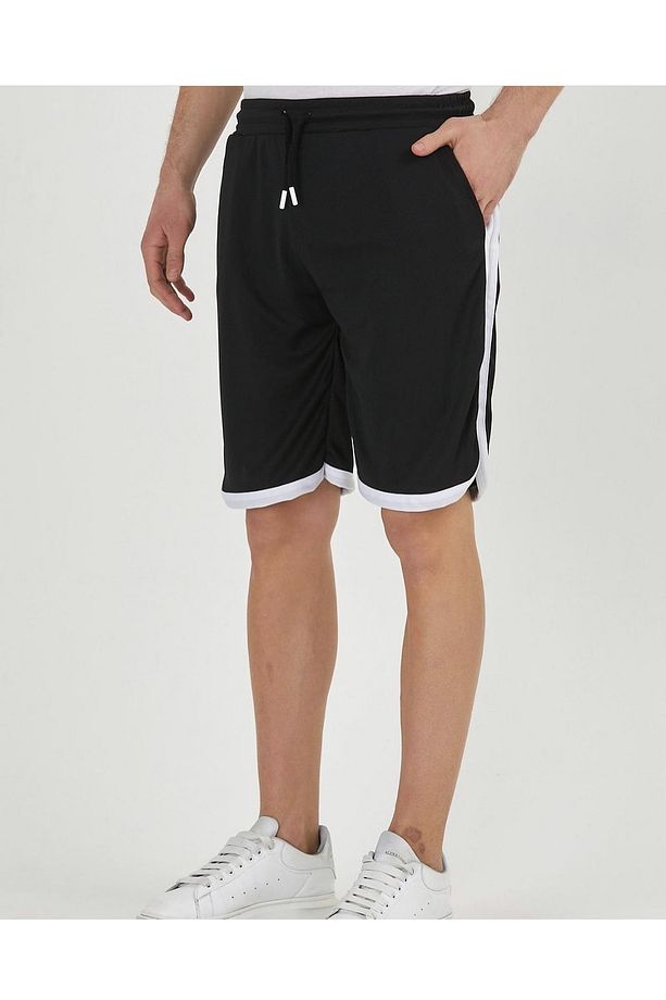 Basketbol Model Bermuda Erkek Sporcu Şortu Siyah - 5