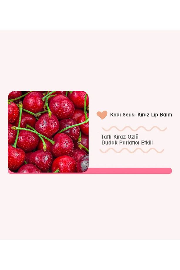 ® Kedi Serisi Kirazlı Parlatıcı Etkili Yumuşatmaya Yardımcı Dudak Balmı 3,2 gr 3 ADET - 2