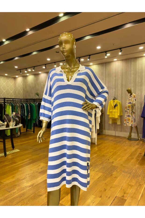 Triko Elbise Blue - 1