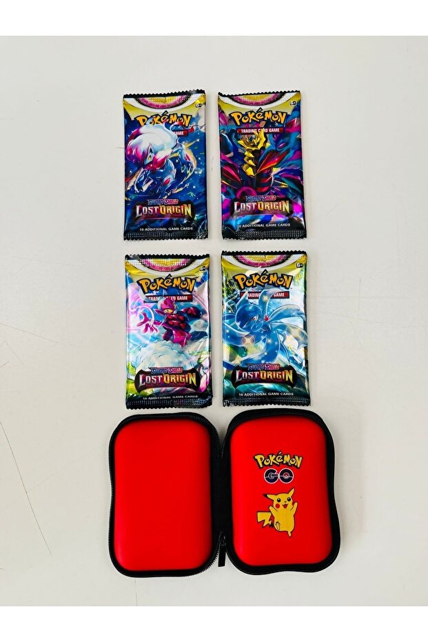 Pokemon Lost Origin Sword Shield - 4 Pack Game Card and Protection Bag