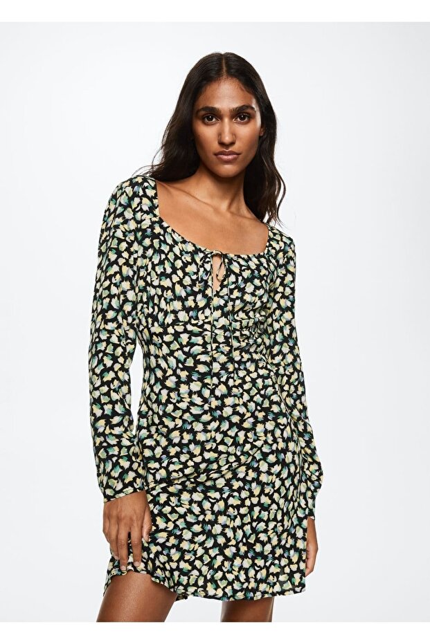 Rochie cu fundă cu model - 1